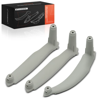 3 Pcs Driver & Passenger Gray Door Pull Handle Panel