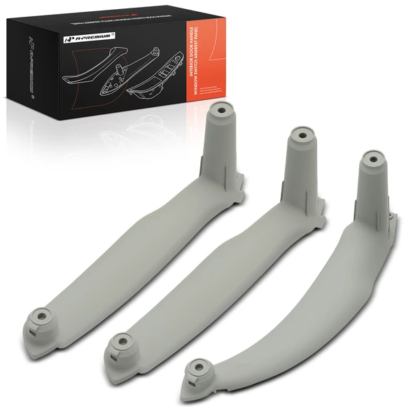 3 Pcs Driver & Passenger Gray Door Pull Handle Panel for BMW E70 X5 2007-2013 E71 E72 X6