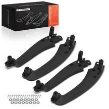 4 Pcs Driver & Passenger Black Door Pull Handle Panel
