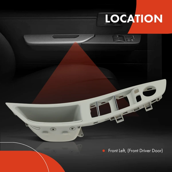 Front Driver Gray Interior Door Handle Window Switch Armrest Panel for BMW F10 2010-2013