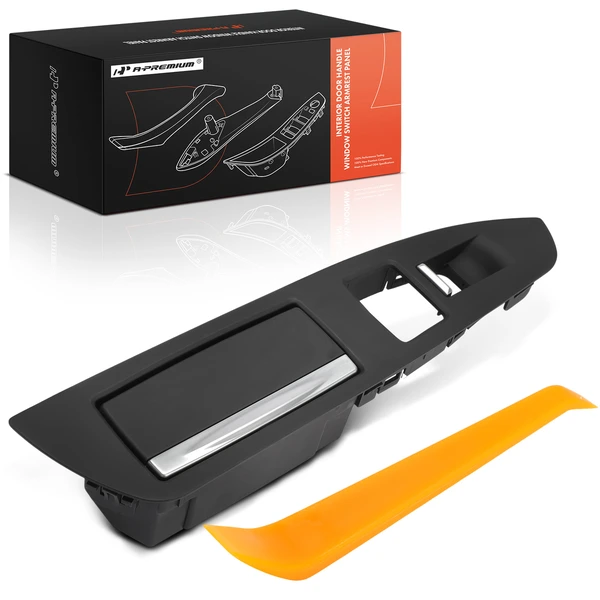 Rear Driver Black Door Switch Panel with Crowbar for BMW F01 F02 740i 740Li 750i