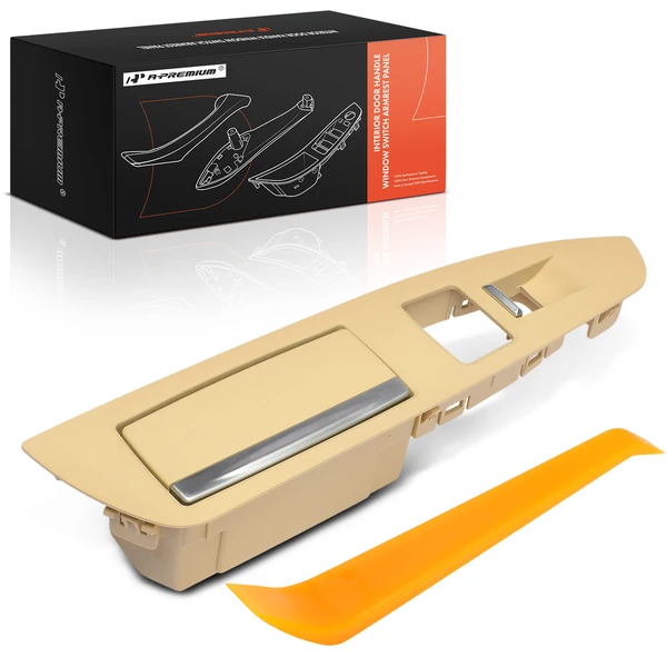 Rear Driver Beige Door Switch Panel with Crowbar for BMW F01 F02 740i 740Li 750i