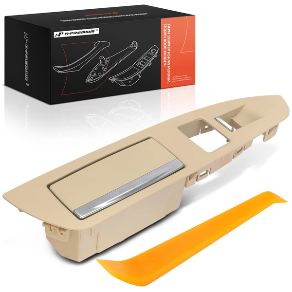 Rear Driver Off-White Door Switch Panel with Crowbar for BMW F01 F02 7 Series