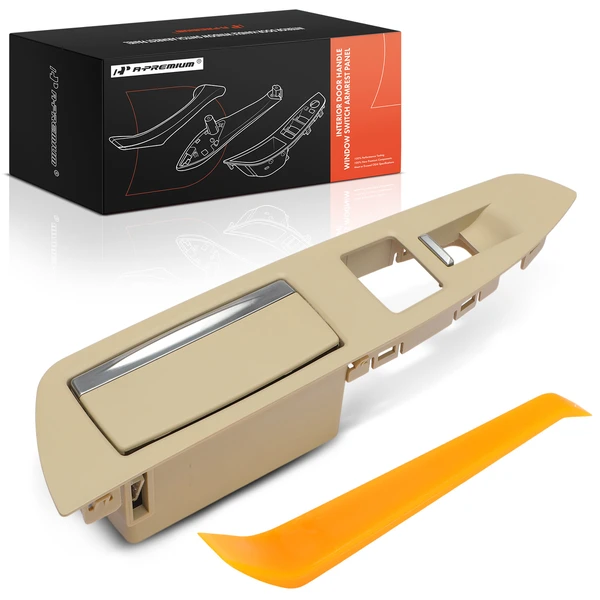 Rear Passenger Off-White Door Switch Panel with Crowbar for BMW F01 F02 7 Series