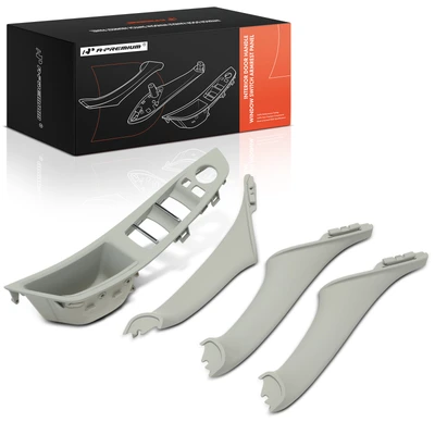 4 Pcs Driver & Passenger Gray Interior Door Handle Panel Cover Trim Set