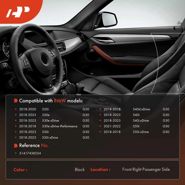 Front Passenger Interior Door Pull Handle Panel for BMW G30 520i 530e 530i 540i