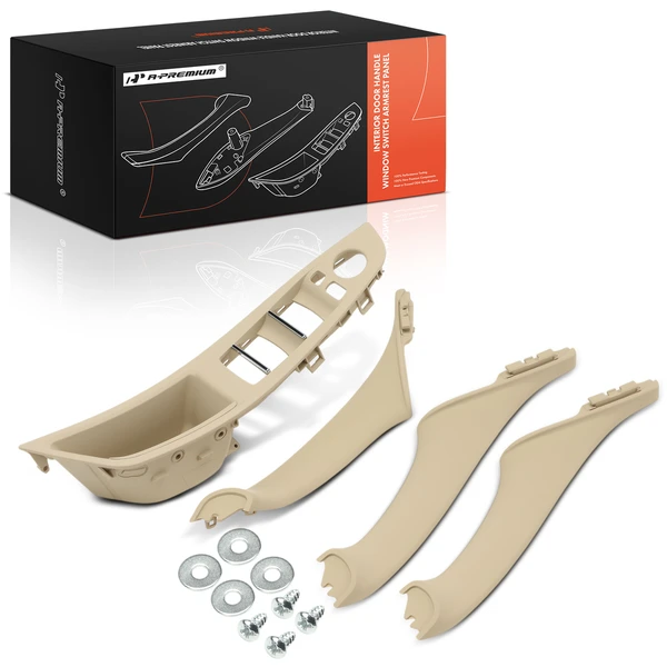 4 Pcs Driver & Passenger Oyster Interior Door Handle Panel Cover Trim Set for BMW F10