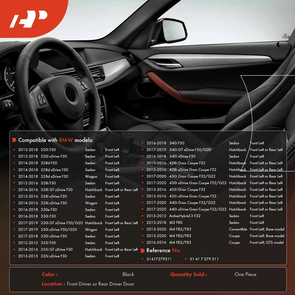 Inner Trim Door Pull Handle for BMW F30 F32 3 Series 4 Series