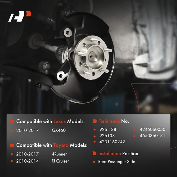 Rear Passenger Drive Axle Shaft Assembly for Toyota 4Runner Lexus GX460 2010-2017