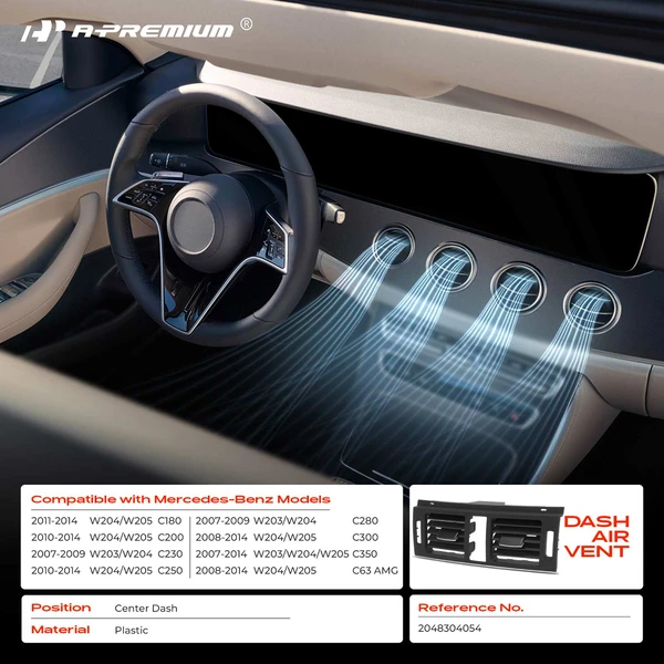 Center Console Dash AC Air Vent Grille for Mercedes-Benz W203 W204 W205 C230