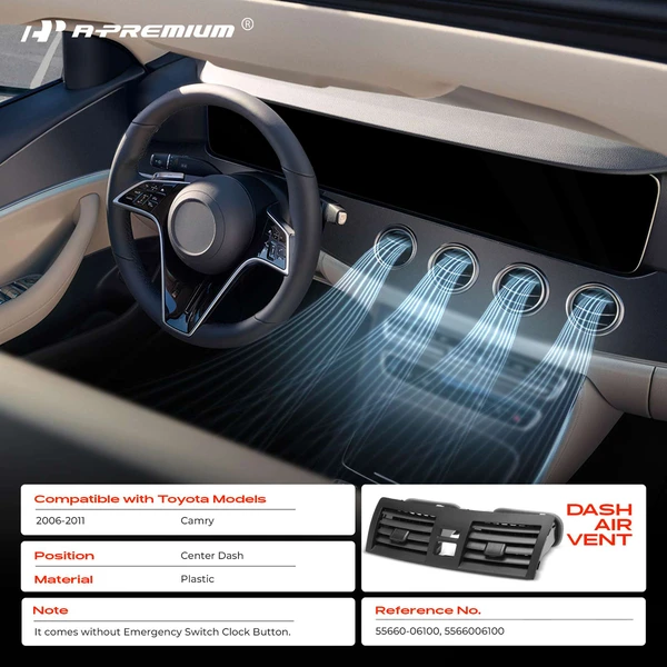 Center Console Dash Air Vent Outlet Panel for Toyota Camry 2006-2011