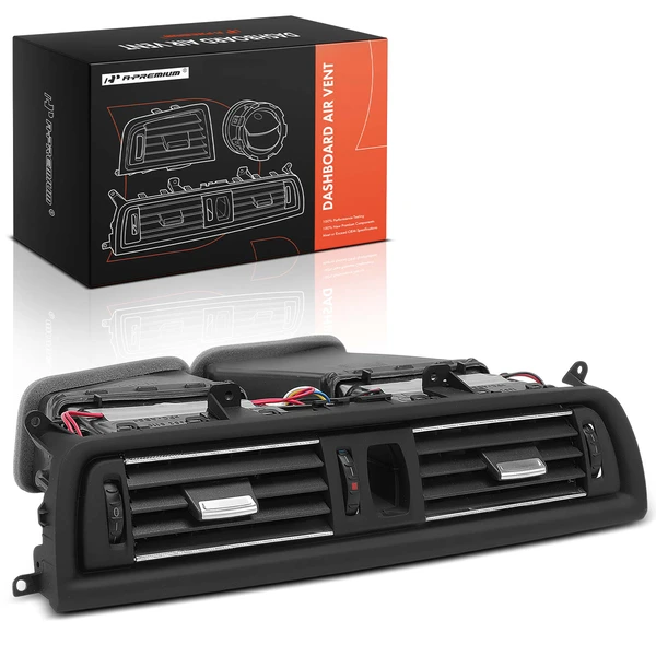 Center Dash AC Heater Air Vent Black and Chrome for BMW 528i 528i xDrive 530i