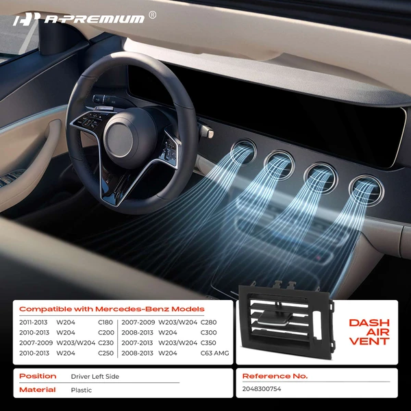 Driver Dash AC Air Vent Grille for Mercedes-Benz W203 W204 C350 2007-2013