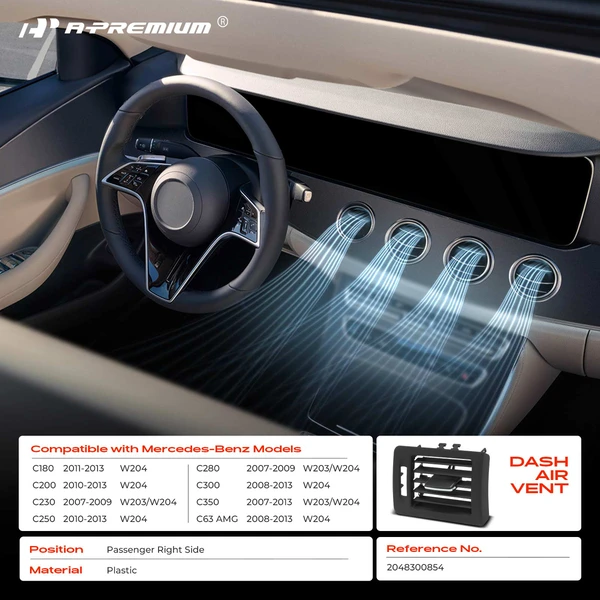 Passenger Dash AC Air Vent Grille for Mercedes-Benz W203 W204 C230 C280