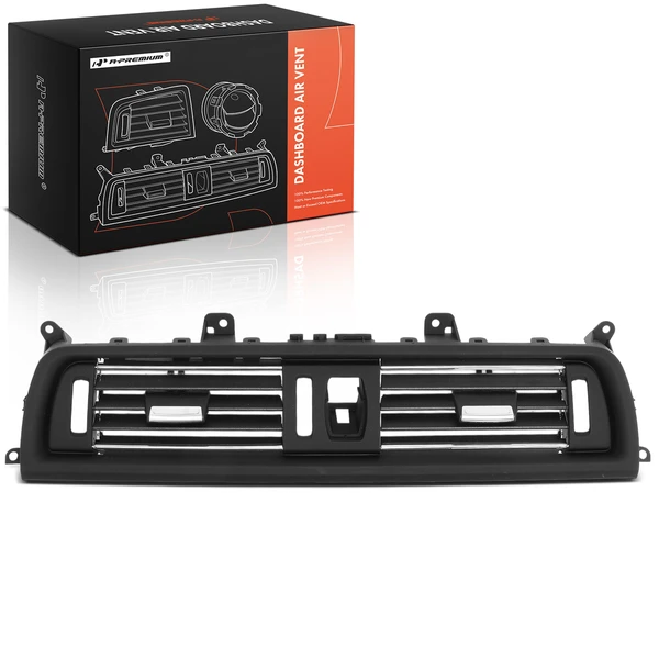 Black & Chrome Center Dash Air Vent AC Grille for BMW F10 528i 535i 2011-2016