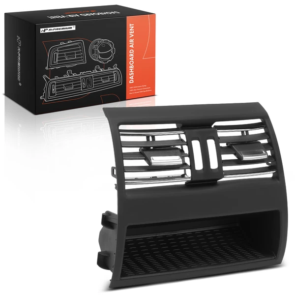 Rear Center Dash AC Heater Air Vent Black & Chrome for BMW F10 528i 528i xDrive