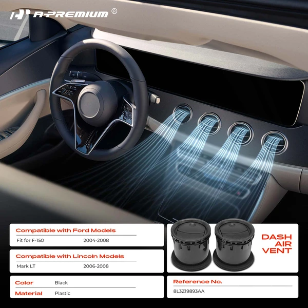 2 Pcs Black AC Heater Air Vent HVAC Vent Duct for Ford F-150 2004-2008 Lincoln Mark LT