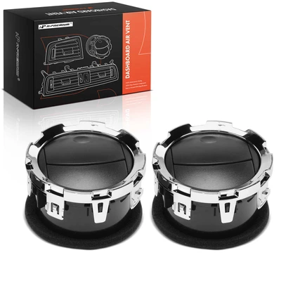2 Pcs Black & Chrome AC Heater Air Vent
