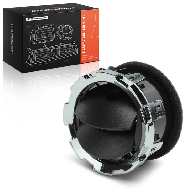 Dash AC Heater Air Vent Black & Chrome for Ford F-250 F-350 Super Duty 2008-2016