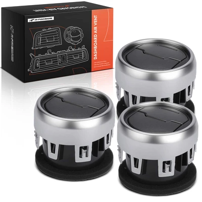 3 Pcs Front Center Black & Sliver Dash Air Vent