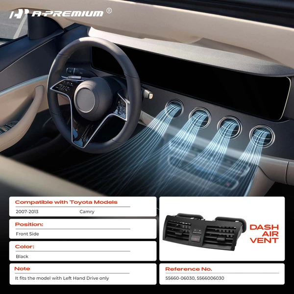 Front Black Center Dash Air Vent for Toyota Camry 2007-2013 Left Hand Drive