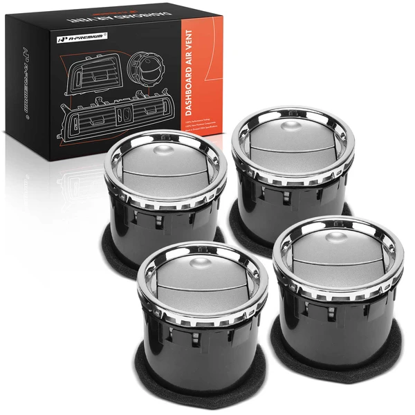 4 Pcs Chrome Silver AC Heater Air Vent HVAC Vent Duct for Ford F-150 2004-2008 Lincoln