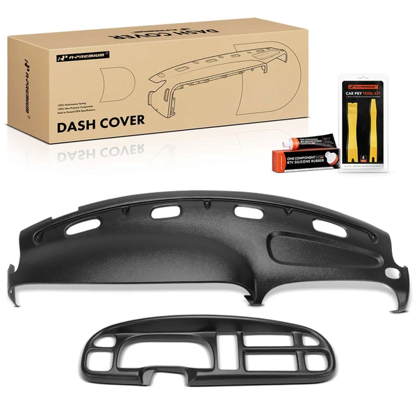 Black Dash Cover & Instrument Panel Cover for 1998-2002 Dodge Ram 2500