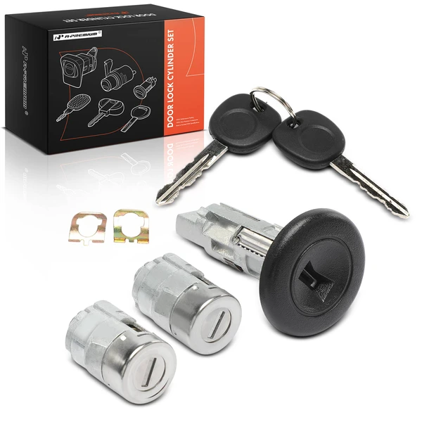 3 Pcs Front Driver & Passenger Door Lock Cylinder Set for 2001-2005 Chevrolet Blazer