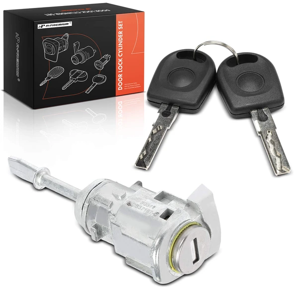 Front Driver Door Lock Cylinder Set with 2 Keys for 1999-2010 Volkswagen Jetta