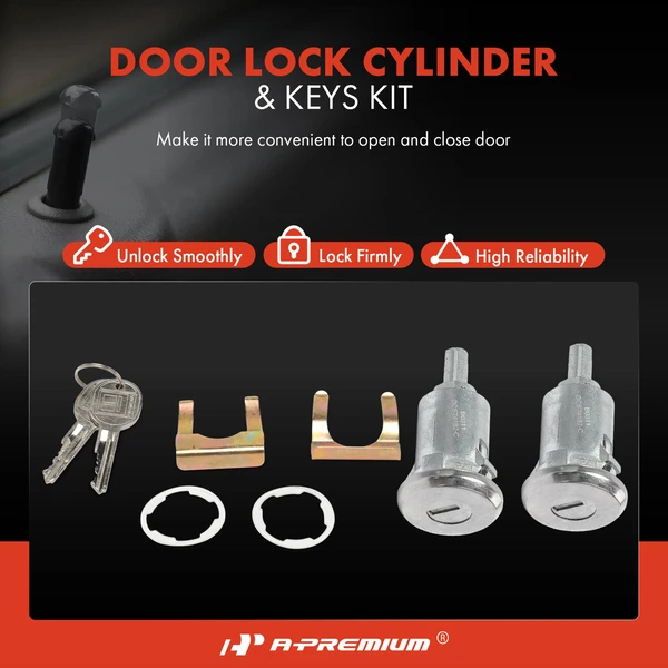 2 Pcs Door Lock Cylinder Set with 2 Keys for Buick Electra Riviera Cadillac Pontiac