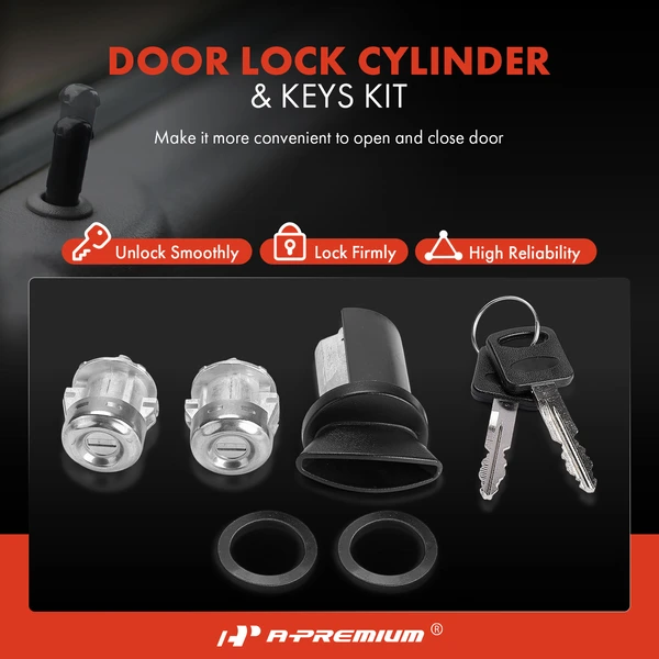 3 Pcs Door Lock Cylinder Set with 2 Keys for Ford F-150 F-250 F-350 Expedition Lincoln