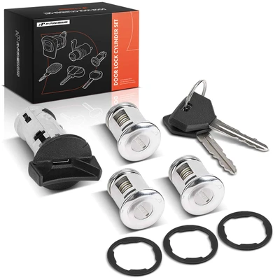 4Pcs Ignition Door Lock Cylinder Set with 2 Keys