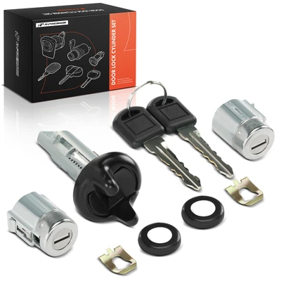 3 Pcs Front Driver Door Lock Cylinder Set with Keys
