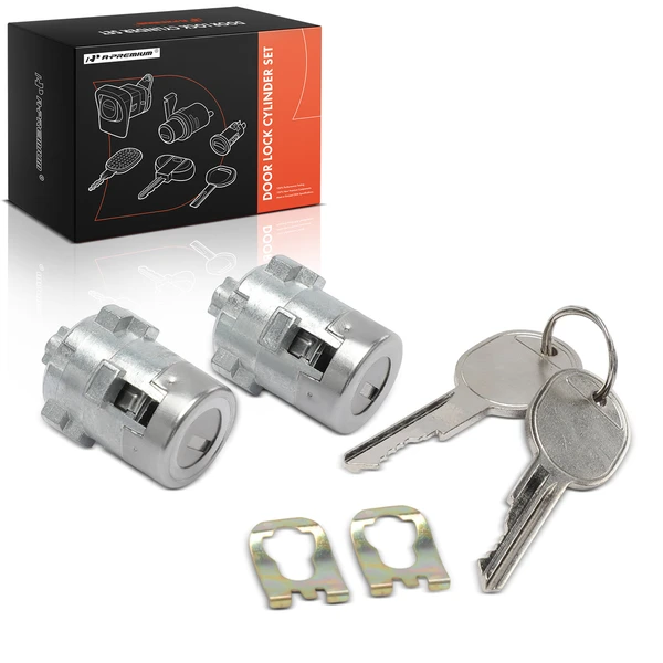 2 Pcs Door Lock Cylinder Set with 2 Keys for Pontiac Fiero 1984-1988