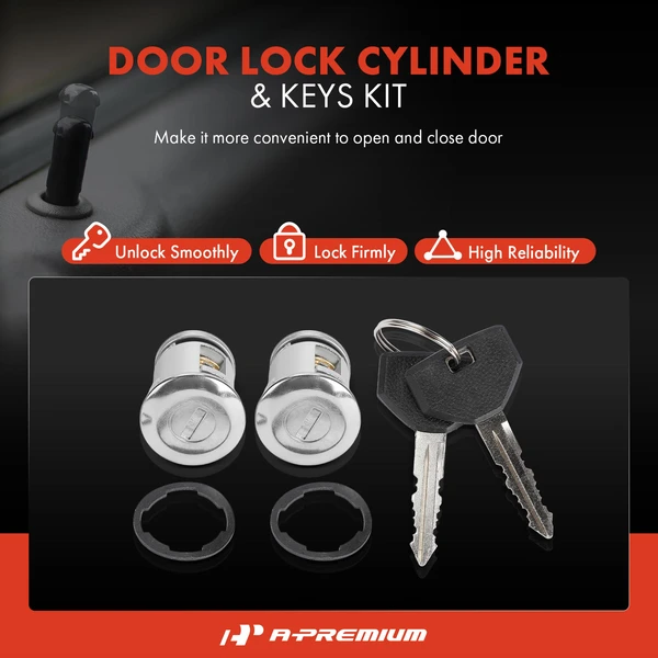 2 Pcs Door Lock Cylinder Set with Keys for Jeep ZJ Grand Cherokee YJ SJ Dodge Chrysler