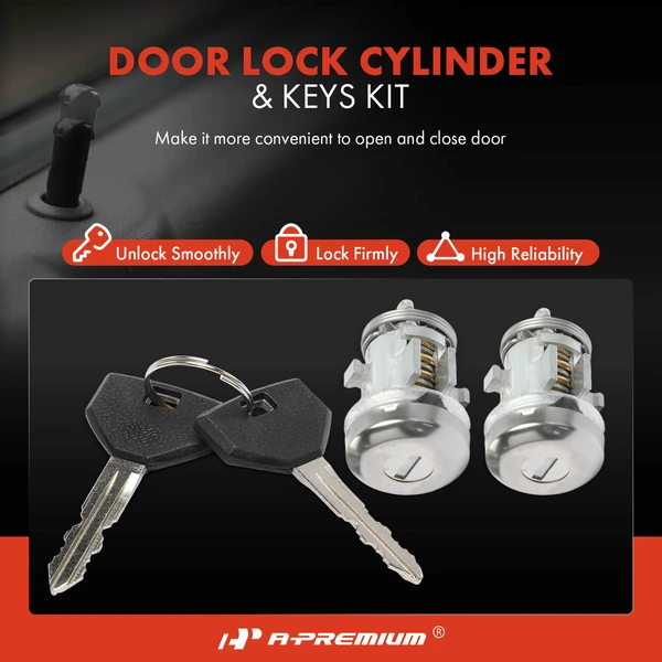 2 Pcs Front Door Lock Cylinder Set with 2 Keys for Jeep Grand Cherokee Dodge Durango