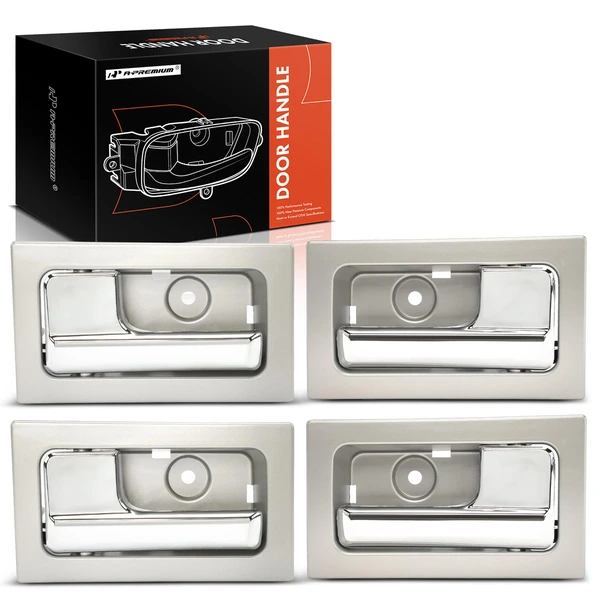 4 Pcs Front & Rear Platinum Chrome Interior Door Handle for 2009-2014 Ford F-150