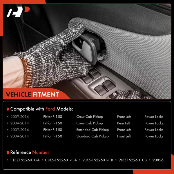 Textured Black Interior Door Handle for Ford F-150 2009-2014