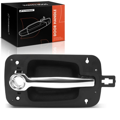 Front Driver Black Exterior Door Handle with Keyhole