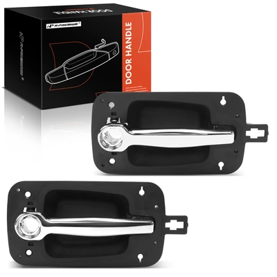 2 Pcs Front Black Exterior Door Handle with Keyhole