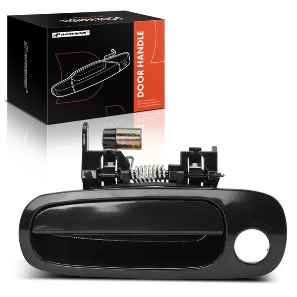 Front Left Smooth Black Exterior Door Handle for Toyota Corolla Chevy Prizm 98-02