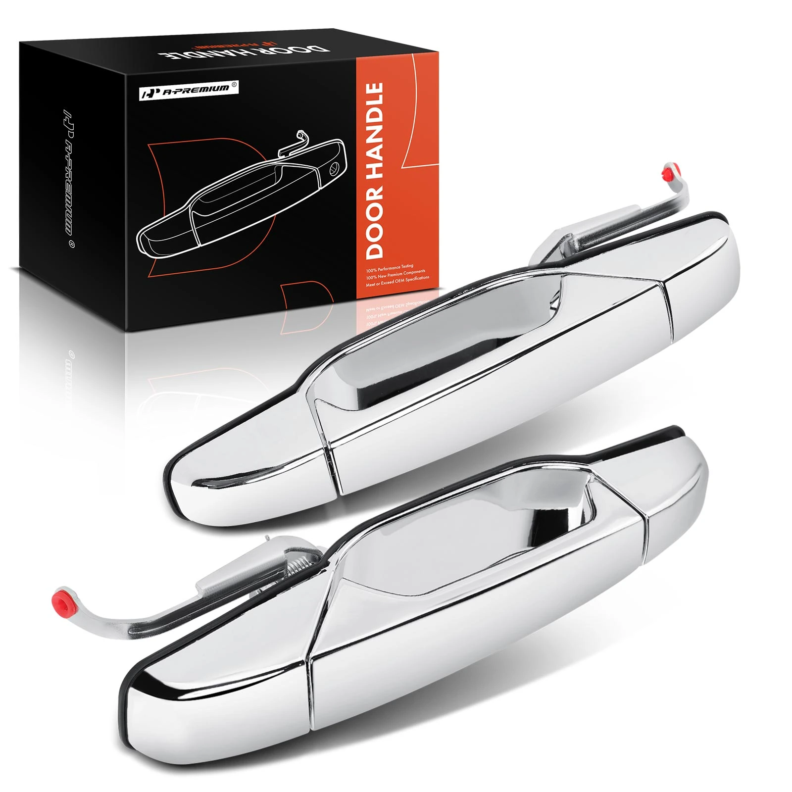 The A-premium 2 Pcs Rear Chrome Exterior Door Handle for Chevrolet Silverado 1500 GMC Cadillac Image 