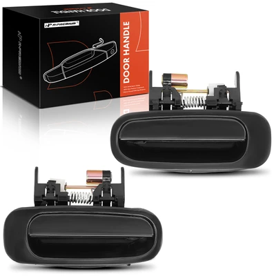 2 Pcs Rear Smooth Black Exterior Door Handle