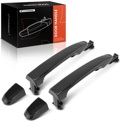 2 Pcs Rear Textured Black Exterior Door Handle