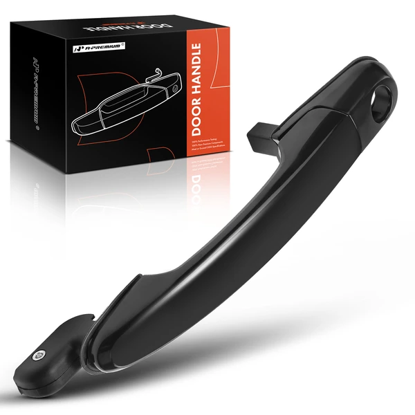 Front Passenger Black Exterior Door Handle with Keyhole for Hyundai Tucson 2005-2009