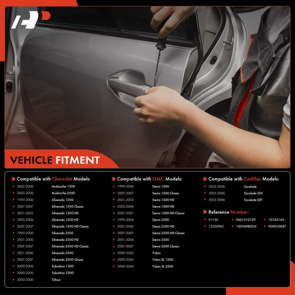 Front Driver Chrome Exterior Door Handle for Chevrolet Silverado 1500 GMC Sierra