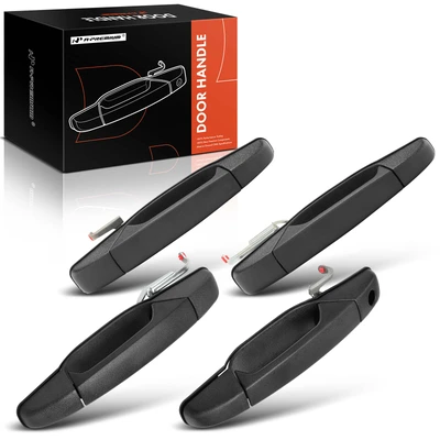 4 Pcs Front & Rear Textured Black Exterior Door Handle