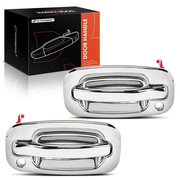 2 Pcs Front Chrome Exterior Door Handle for 2000-2006 GMC Yukon