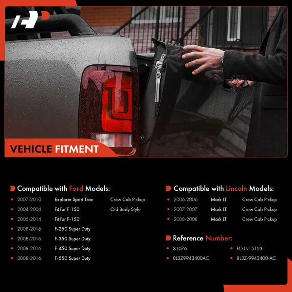 Textured Black Tailgate Handle with Bezel for Ford F-150 08-14 F-250 Super Duty