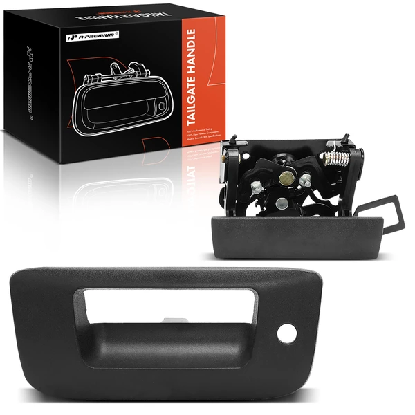 2 Pcs Black Tailgate Handle with Bezel for Chevy Silverado 1500 2500 HD GMC